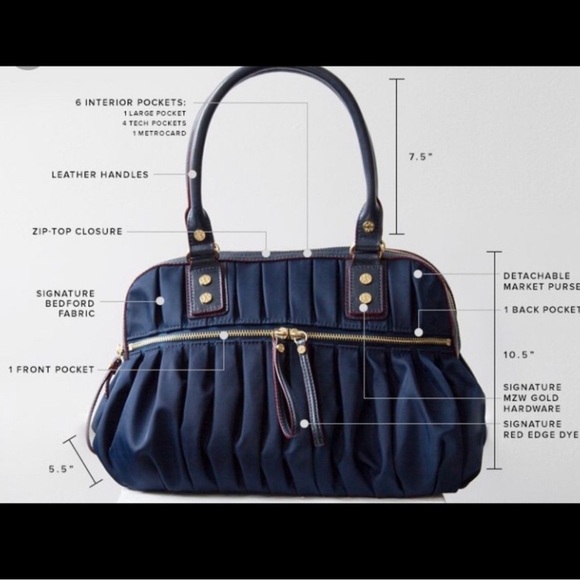 MZ Wallace Bedford Bea rare ombré logo nylon bag in Purple eggplant pleated hobo - Picture 16 of 16